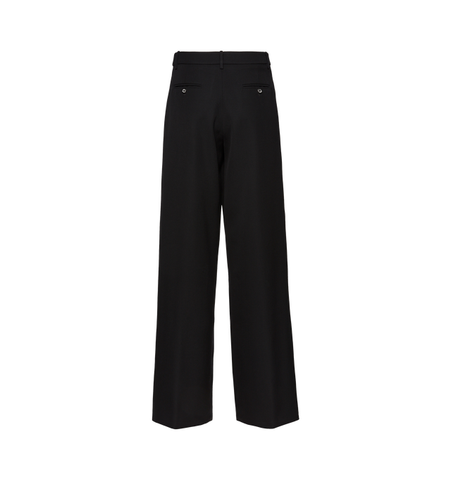 Image 2 of 2 - BLACK - Magda Butrym High-rise pants with pleats at the front. Made from wool, these pants are cut for relaxed fit. They have high-waist and tapered leg. Hook and concealed zip fastening at front. Shell: 100% wool; Lining: 100% silk.. 