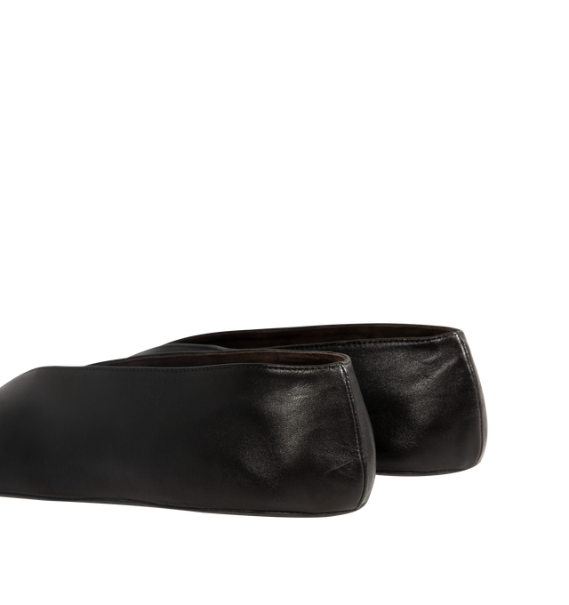 Image 3 of 4 - BLACK - The Row women's slip-on shoe in soft nappa leather with oval toe, notched v-opening, and flexible rubber-coated sole. 100% Lambskin Leather. Made in Italy. 