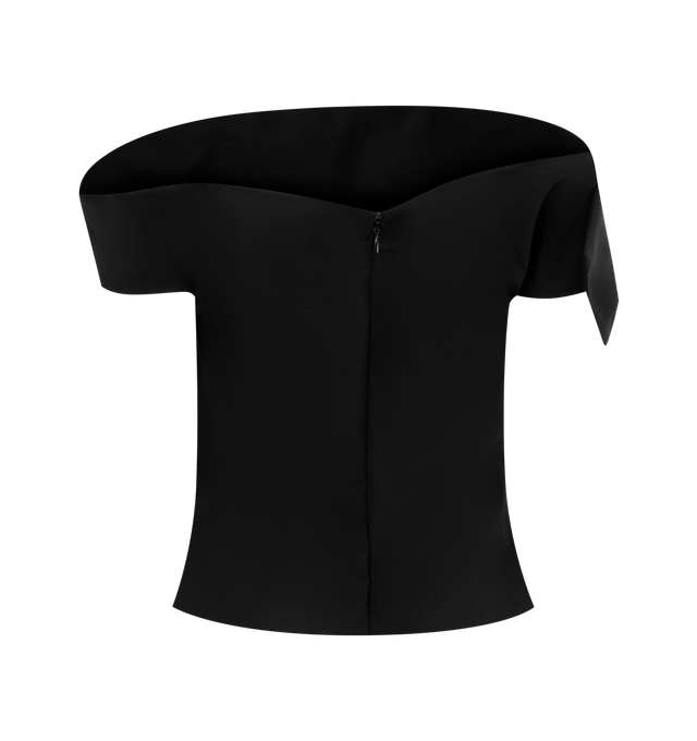 Image 2 of 2 - BLACK - ROSIE ASSOULIN Can't Bare It Top featuring ridged cotton, concealed zipper fastening, off the shoulder silhouette and fitted through the bust and torso. 75% cotton, 25% polyamide.  