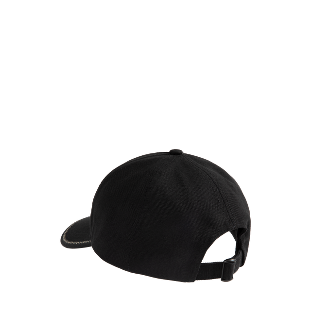 Image 2 of 2 - BLACK - MONCLER Baseball Cap featuring cotton gabardine, cotton canvas lining, adjustable back strap, embroidered logo and logo patch. 100% cotton. 