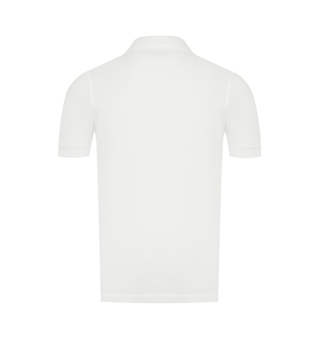 Image 2 of 2 - WHITE - TOM FORD Lyocell & Cotton Piqu Polo featuring short-sleeve polo, side vents, a classic spread collar and button half placket. 67% lyocell, 33% cotton. Made in Portugal. 