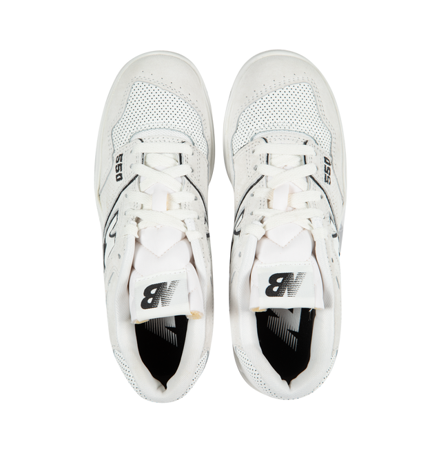 WHITE - NEW BALANCE 550 featuring low top, leather upper and rubber sole. 