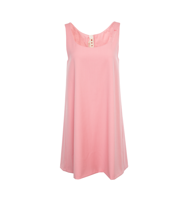 Image 1 of 3 - PINK - MARNI Tank Dress featuring scoop neck, sleeveless, loose fit and back zip closure.   
