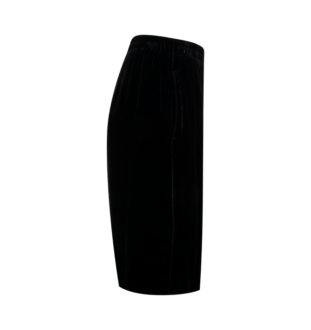 Image 3 of 3 - BLACK - Chloe Fluid bermuda shorts in liquid velvet with an elastic waist. Outer shell: 80% Viscose, 20% Silk, Pocket lining: 76% Acetate fiber, 24% Silk. Made in Italy. 