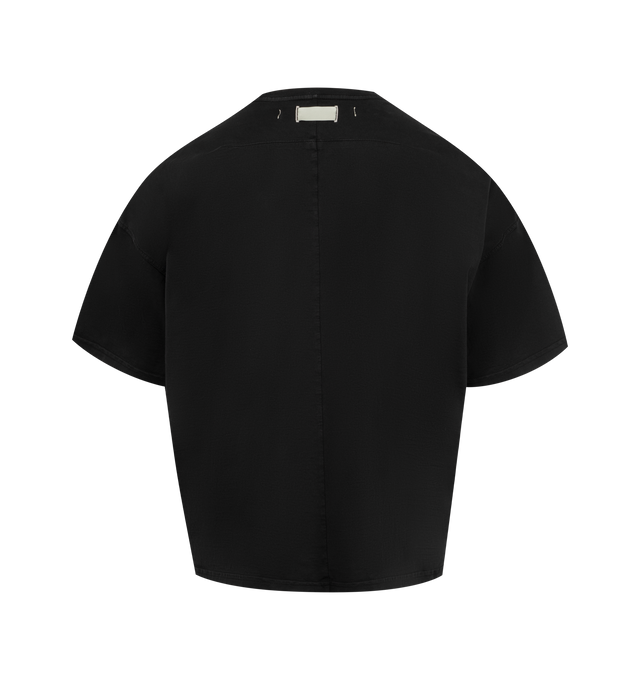 Image 2 of 2 - BLACK - NVL-GARDE Tee Shirt featuring crew neck, short sleeves and cropped length.  