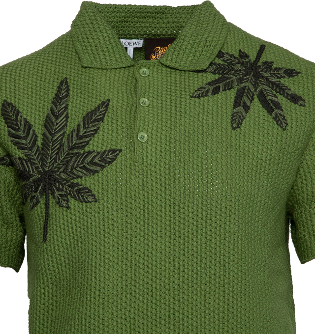 LEAF PATCH KNIT POLO (MENS)