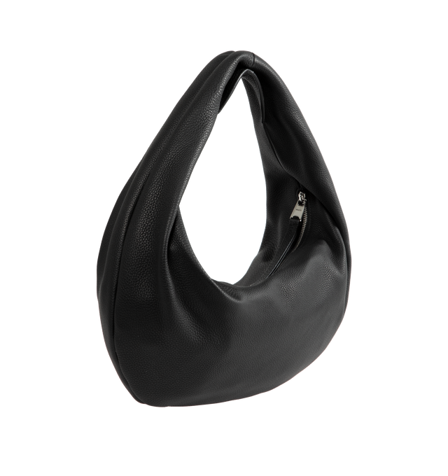 Image 3 of 4 - BLACK - Khaite slouchy zip-top hobo bag in richly textured leather. Slip pocket at interior. With integrated strap to wear over the shoulder or carry by hand. Measures: length: 16 in x width 7 in x height 9.4 in x handle drop: 9 in. 