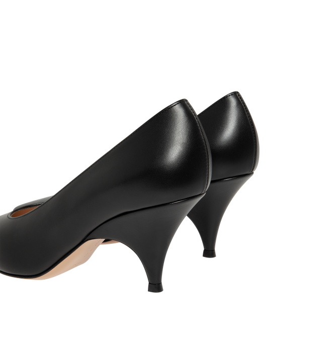 Image 3 of 4 - BLACK - Gianvito Rossi Womens Sofia Pumps are crafted from calf leather. Feature a pointed toe, signature Sofia sculptural heel, and leather sole. Heel Height: 7 cm. Main Material: Calf Leather; Sole: Leather. Handmade in Italy. 
