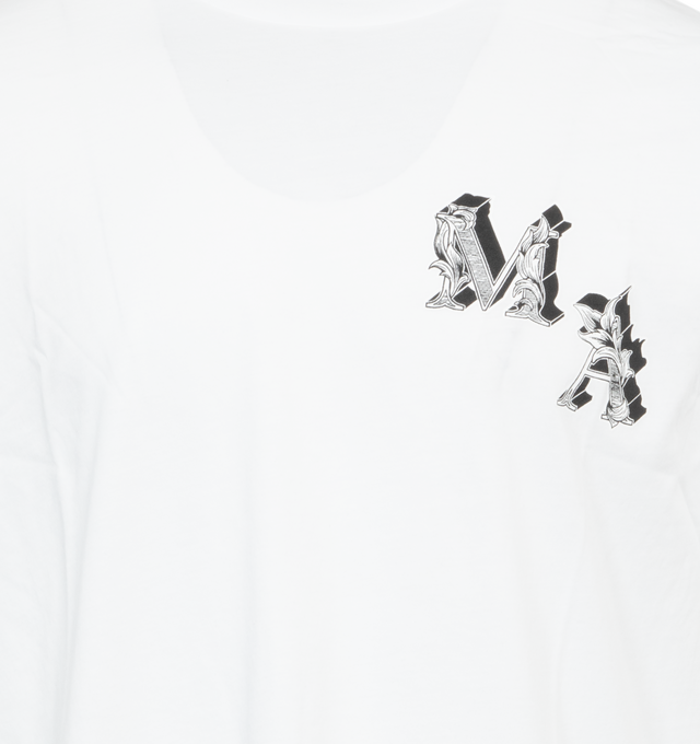 Image 3 of 4 - WHITE - AMIRI Angel Tee featuring logo print at the chest, logo graphic print to the rear, crew neck, short sleeves and straight hem. 100% cotton.  