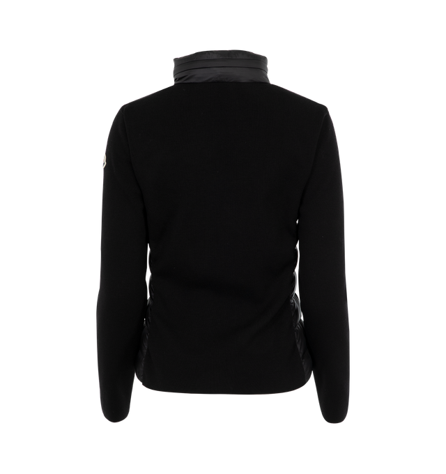 Image 2 of 4 - BLACK - Moncler Zip-Front Cardigan has a 2-way zip front closure, side zip pockets, and a rubberized logo patch. Down and feather fill.  