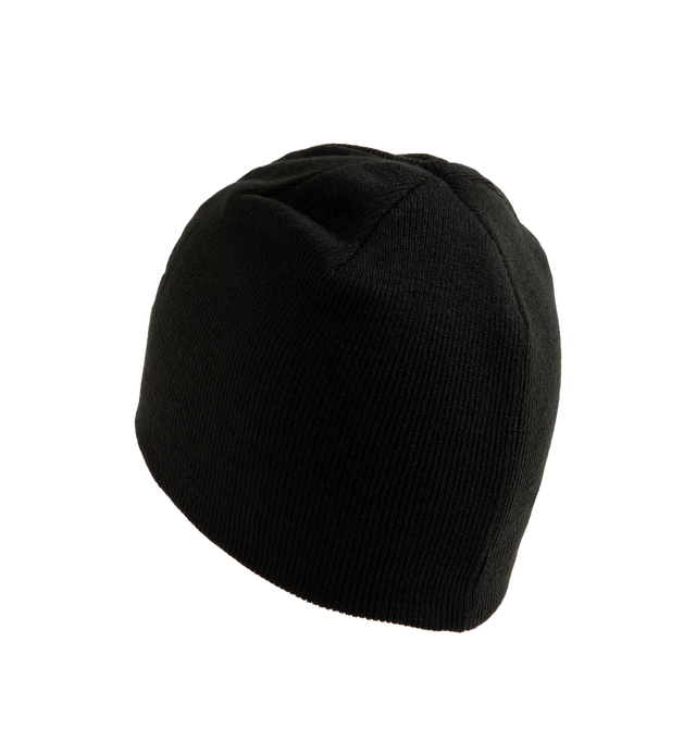Image 2 of 2 - BLACK - Knit beanie from Market Studios X SMILEY made in a pull-on style. Features a knit fabrication topped with a tonal SMILEY motif. 