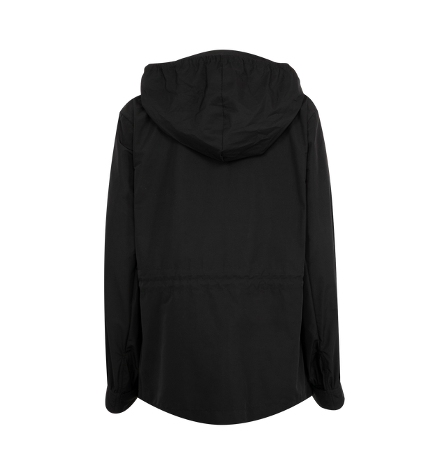 Image 3 of 4 - BLACK - MONCLER Enet Hooded Parka Jacket featuring technical twill lining at the front, pull-out hood, adjustable collar, zip closure, zipped pockets, waistband with drawstring fastening, adjustable cuffs, fitted waist and elasticized belt. 100% polyester. 