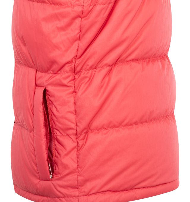 Image 6 of 6 - PINK - MONCLER GRENOBLE Verone Convertible Puffer Jacket featuring down-insulated puffer jacket that converts to a vest with convenient zip-off sleeves, front snap closure, stand collar, long zip-off sleeves with elastic cuffs, front welt pockets and drawcord-toggle hem. 100% nylon. Padding: 90% down, 10% feather. 