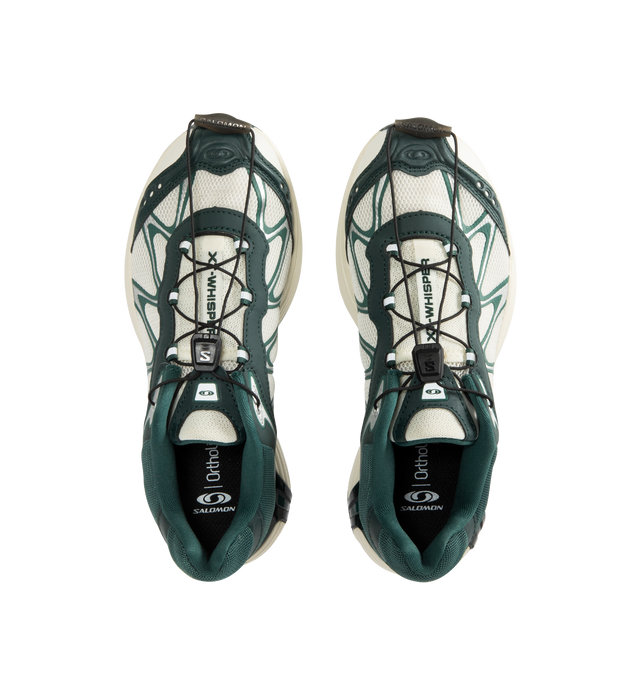 Image 5 of 5 - GREEN - SALOMON XT-Whisper Sneaker featuring textile and synthetic upper, quickLACE, agileChassis System, OrthoLite diecut sockliner, textile lining, anti-debris mesh, chevron lugs and mud contaGRIP. 