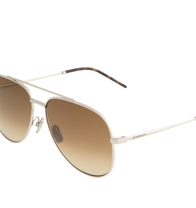 Image 3 of 3 - BROWN - GIVENCHY City Pilot Sunglasses featuring metal frames, logo on temples and nosepads and 100% UV protection. 