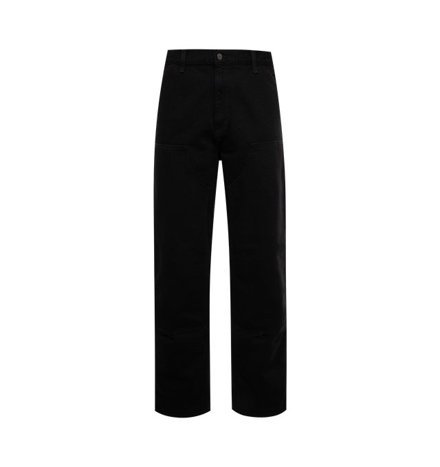 Image 1 of 3 - BLACK - CARHARTT WIP Double Knee Carpenter Pants featuring double-layer knees, zip fly with button closure, front slant pockets, tool pocket, back patch pockets and hammer loop. 100% cotton. 