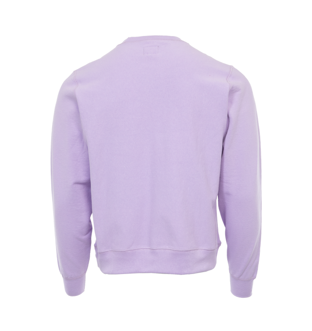 Image 3 of 3 - PURPLE - NOAH Core Logo Pocket T-shirt featuring embroidered logo on chest, crew neck, long sleeves and ribbed cuffs, hem and collar. 100% cotton.  