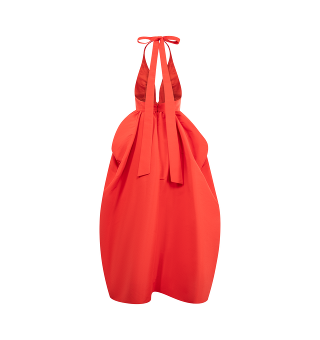 Image 2 of 2 - RED - CHRISTOPHER JOHN ROGERS Gathered Silk-Faille Halterneck Gown featuring concealed hook and zip fastening at back, a plunging, ruched neckline and exaggerated hips. 100% silk. Lining: 100% polyester. 