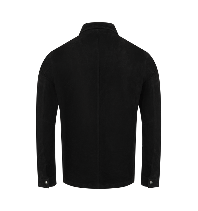Image 2 of 3 - BLACK - GIORGIO BRATO Leather Jacket featuring front two-way zip fastening, zip chest pocket and side pockets, buttoned cuffs and classic collar. 100% leather. Made in Italy.  