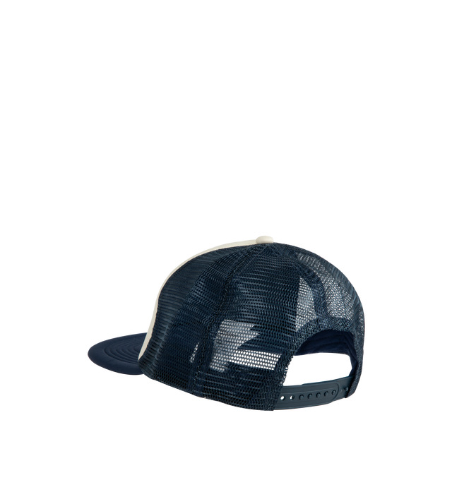 Image 2 of 2 - MULTI - Carhartt WIP Runway Trucker Cap is a 5-panel style, with a flat peak, an adjustable snap-back closure, and a graphic print at the front. 100% polyester.  