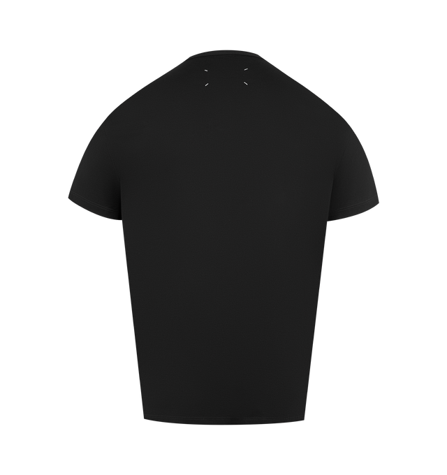 Image 2 of 2 - BLACK - MAISON MARGIELA Distorted Logo T-Shirt featuring regular-fit, crew-neck, embroidered reversed logo at the front and four stitches at the back. 100% cotton. 