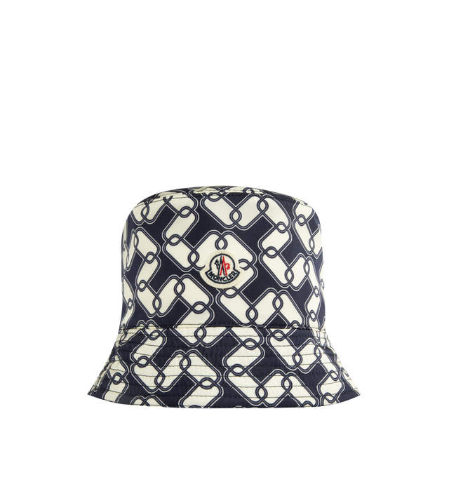 BLACK - MONCLER Bucket Hat featuring chain print, water-repellent nylon and cotton lining. 100% polyamide/nylon. Lining: 100% cotton.