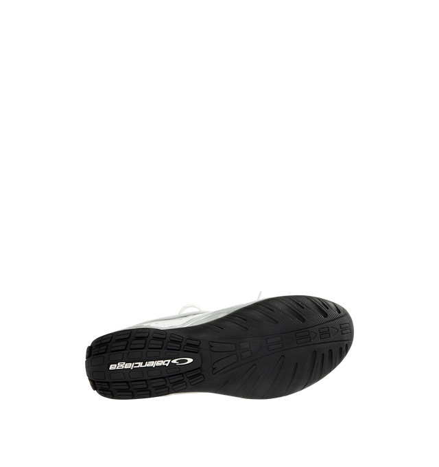 Image 4 of 5 - WHITE - BALENCIAGA Radar Gradient Lines Sneaker featuring polyurethane and polyester, worn-out effect, debossed and printed Balenciaga logo on the toe, debossed and printed 3B sport icon artwork on the upper, loop sports icon artwork embossed on the outsole, Balenciaga logo on the tongue, written size at the back of the heel, lacing system featuring 13 fabric eyelets, double lacing system featuring a functional lace and a decorative lace, slim and light outsole and back pull-on tab. Upper: po 