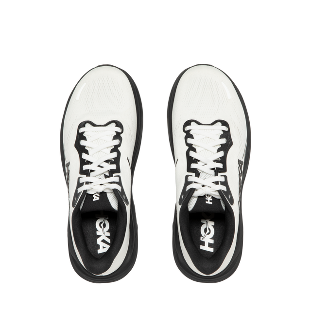 Image 5 of 5 - BLACK - Hoka Mens Clifton 11 Running Shoes feature an engineered mesh upper with reflective details and 3D-printed overlays. Designed with a CMEVA midsole, Rearfoot-Focused Active Foot Frame, MetaRocker geometry, open-cell sockliner, double-lace lock system, and Durabrasion rubber outsole for lightweight cushioning, stability, and everyday road running. Upper: Engineered Mesh; Midsole: CMEVA; Outsole: Durabrasion Rubber. Imported. 