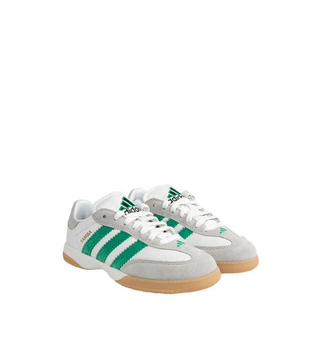 Image 2 of 5 - GREEN - ADIDAS Samba shoes crafted with a premium leather and suede upper, plus an EVA midsole and Torsion Bar for enhanced cushioning.  