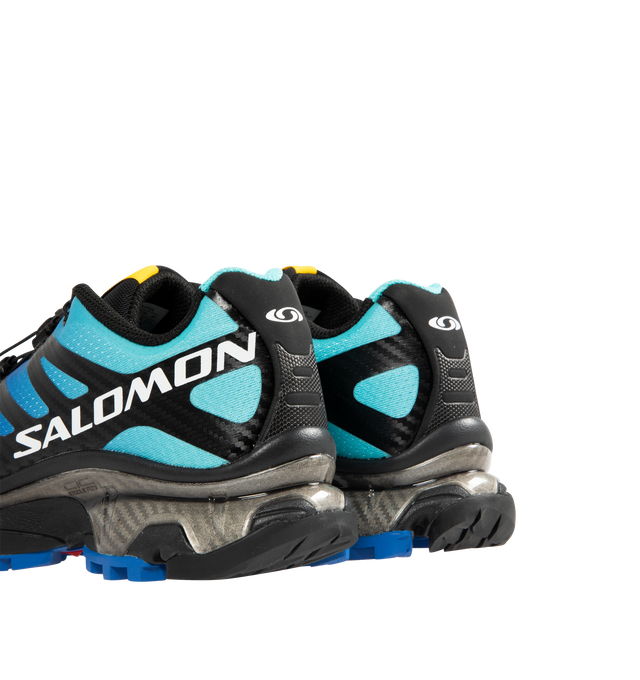 Image 3 of 5 - BLUE - SALOMON XT-4 OG Sneaker featuring Mud Contagrip, Agile Chassis Skeleton, anti-debris Mesh, single layer mesh, abrasion-resistant TPU material, textile lining, lace pocket, sensiFIT, molded OrthoLite sockliner and quickLACE. 