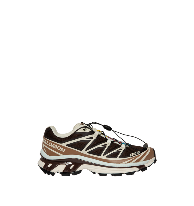 Image 1 of 5 - MULTI - Salomon Men's XT-6 Sneakers are crafted with a lightweight textile and synthetic upper and feature the brand's Agile Chassis System, Quicklace technology, and advanced cushioning for exceptional stability and comfort. Originally developed for ultra-distance trail running, these designer sneakers combine technical performance with Salomon's signature outdoor aesthetic, delivering superior support, durability, and all-terrain traction for both everyday wear and outdoor exploration. Main 