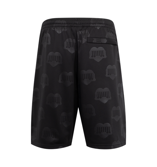 Image 2 of 3 - BLACK - CARHARTT WIP Hartt's Football Short featuring relaxed fit, regular waist, drawcord and elastic in waistband, graphic embroideries and back and side pockets. 100% polyester. 