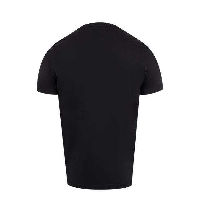 Image 2 of 3 - NAVY - MONCLER Monogram Cotton T-Shirt featuring cotton jersey, crew neck, short sleeves and monogram patch. 100% cotton. 