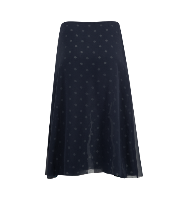 Image 2 of 3 - NAVY - ACNE STUDIOS Polka Dot Georgette Skirt featuring midi length, hidden side-zip closure and polka dot print. 100% polyester. 