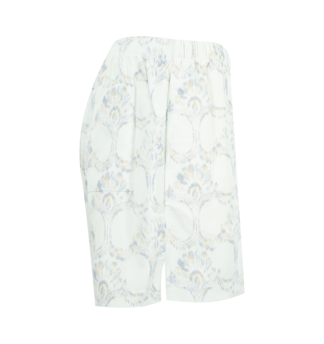 Image 3 of 3 - GREEN - WALES BONNER Sunday Short featuring elastic waist, side slit pockets, vented side seams and print throughout. 