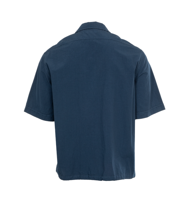 Image 2 of 3 - BLUE - BARENA VENEZIA Short sleeve uniform overshirt in a comfort fit, regular length crafted from natural crinkle popeline 100% cotton. 