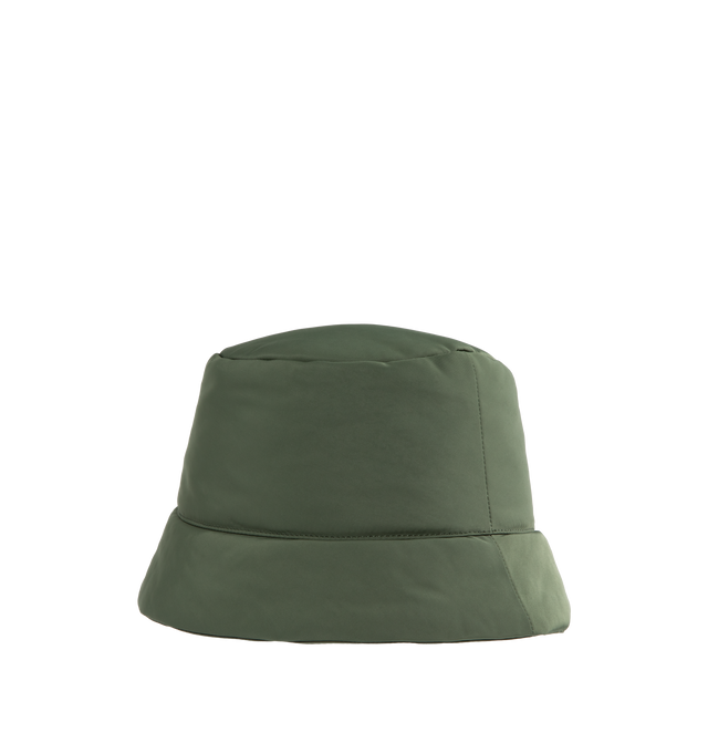 GREEN - LOEWE Puffer Bucket Hat featuring puffer nylon with a LOEWE Anagram in rubber, water-repellent and nylon lining. 100% nylon.