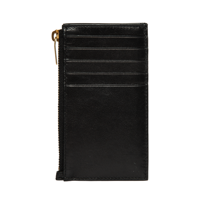 Image 2 of 3 - BLACK - SAINT LAURENT Zipped Card Case featuring leather lining, zipped closure, five card slots and one zipped pocket. 5.1 X 3.1 X 0.8 inches. 70% lambskin, 30% metal.  