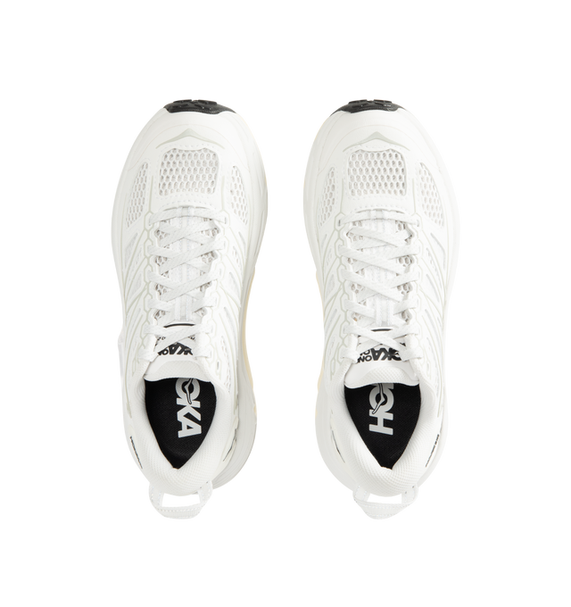 Image 5 of 5 - WHITE - HOKA U Mafate Speed 2 TS Sneaker featuring mesh and textile upper with Vibram  rubber sole, lace-up front, embroidered logo on padded tongue, padded low-cut collar and pull-tab at heel. 