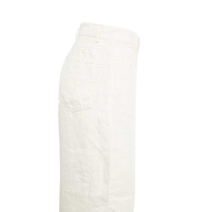 Image 3 of 3 - WHITE - THE ROW Eglitta Jeans featuring 5-pocket styling, button and zip fastening, wide legs and full length. 100% cotton. Made in Italy. 