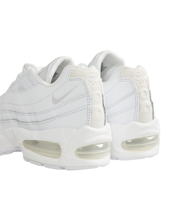 Image 3 of 5 - WHITE - NIKE Air Max 95 Big Bubble Sneaker featuring upper that combines real and synthetic leather with airy textiles, visible Max Air cushioning, flex grooves in the midsole and outsole, foam midsole and rubber outsole. 