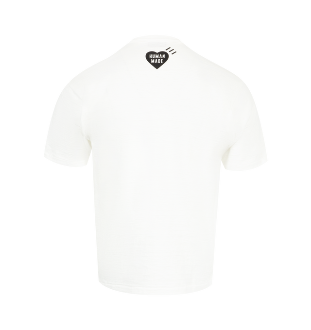 Image 2 of 2 - WHITE - rounded body with no seams, double binder neck design for extra durability, short sleeves and iconic heart logo and single heart logo on the back. 100% cotton. Made in Japan. 