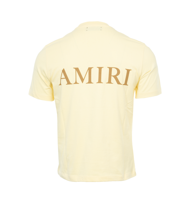 Image 2 of 4 - YELLOW - AMIRI MA Logo T-Shirt featuring monogram print at the chest, logo print to the rear, textured finish to the print, crew neck, short sleeves and straight hem. 100% cotton.  