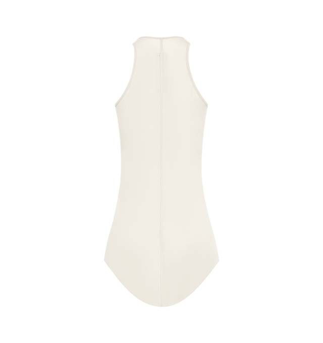 Image 2 of 2 - WHITE - RICK OWENS Bodysuit featuring a round neckline, fitted design and racerback. 100% cotton.  
