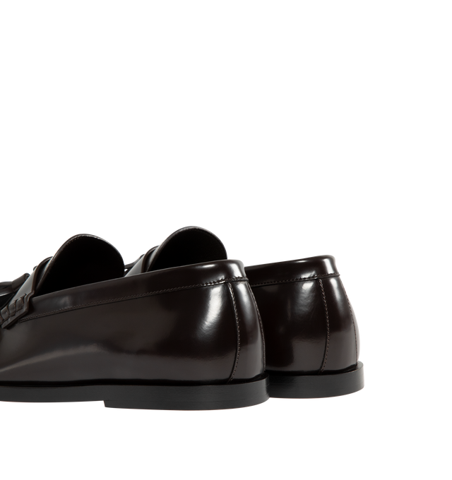 Image 3 of 4 - BROWN - THE ROW Loafer featuring sleek calfskin leather with natural pleating effect and tassel detailing. 100% leather. Made in Italy. 