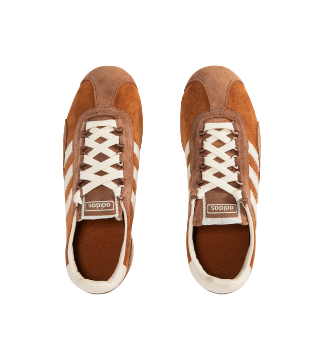 Image 5 of 5 - BROWN - ADIDAS SL 72 Pt Sneaker featuring slender silhouette, low-profile design, a flexible textile upper sits on a cellular rubber heel wedge, non-slip sole and lace closure. 