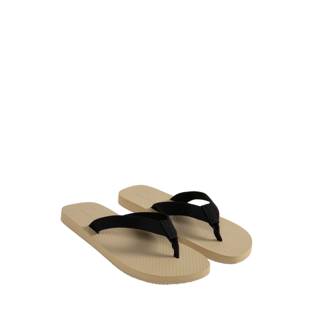 Image 2 of 4 - NEUTRAL - THE ROW Dune Flatform Sandal in Rubber featuring platform flip-flop, cotton grosgrain with textured footbed and lightweight rubber sole. 66% cotton, 34% viscose. Synthetic sole. Made in Italy. 