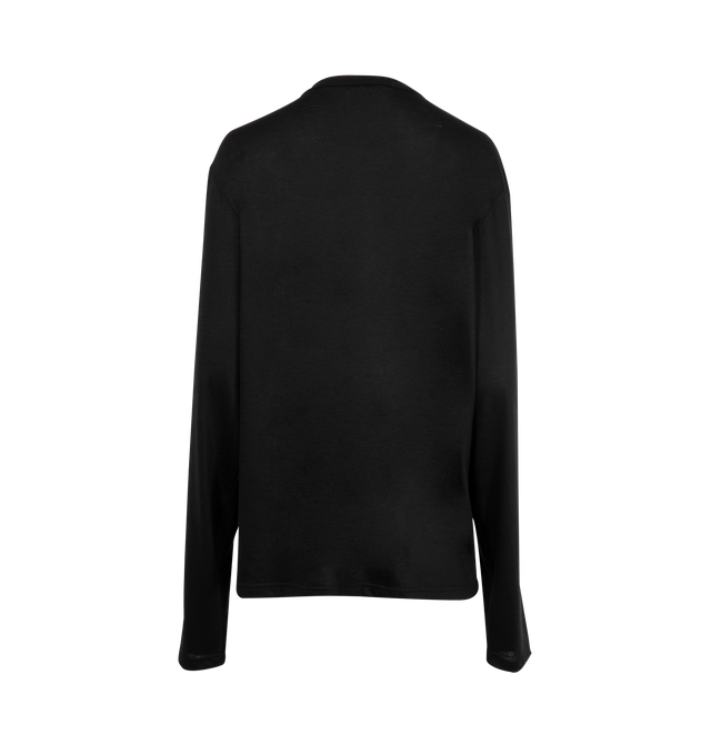 Image 2 of 2 - BLACK - GABRIELA HEARST Pacific Long Sleeve T-Shirt featuring long sleeves, crewneck and draped fit. 100% cashmere. Made in Italy. 