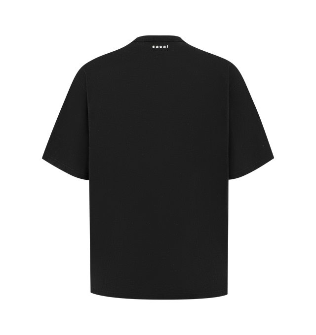 Image 2 of 2 - BLACK - Sacai Mens T-Shirt is crafted from cotton jersey. Features a classic crew neckline, short sleeves, and a regular fit. Main Material: Cotton Jersey. Made in Japan. 