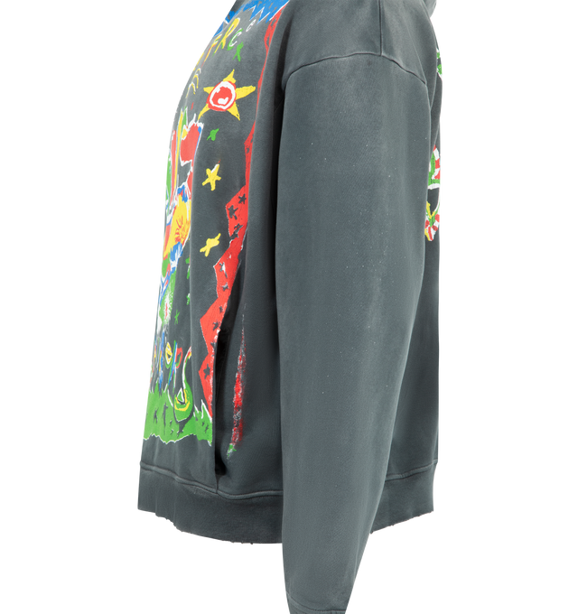 Image 3 of 3 - GREY - BARRIERS Voodoo Hoodie featuring slightly boxy fit, hidden pocket hoodie, screen printed graphic and heavy weight. 100% cotton. 